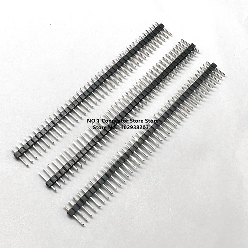 10pcs 40P 1*40 pin 2.54 2.54mm Pitch Straight/Right Angle Single Row Pin Header Male 90 180 degrees Needle Connector