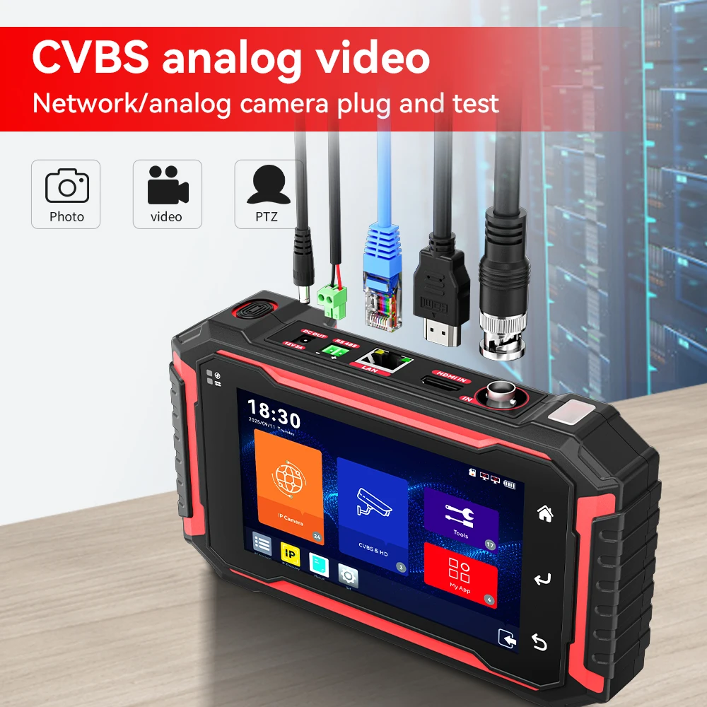 CCTV IPC Analog CVBS Tester TDR Network Cable Tester with PING & IP Scanner HD Touch Screen Network Tools NF-IPC725