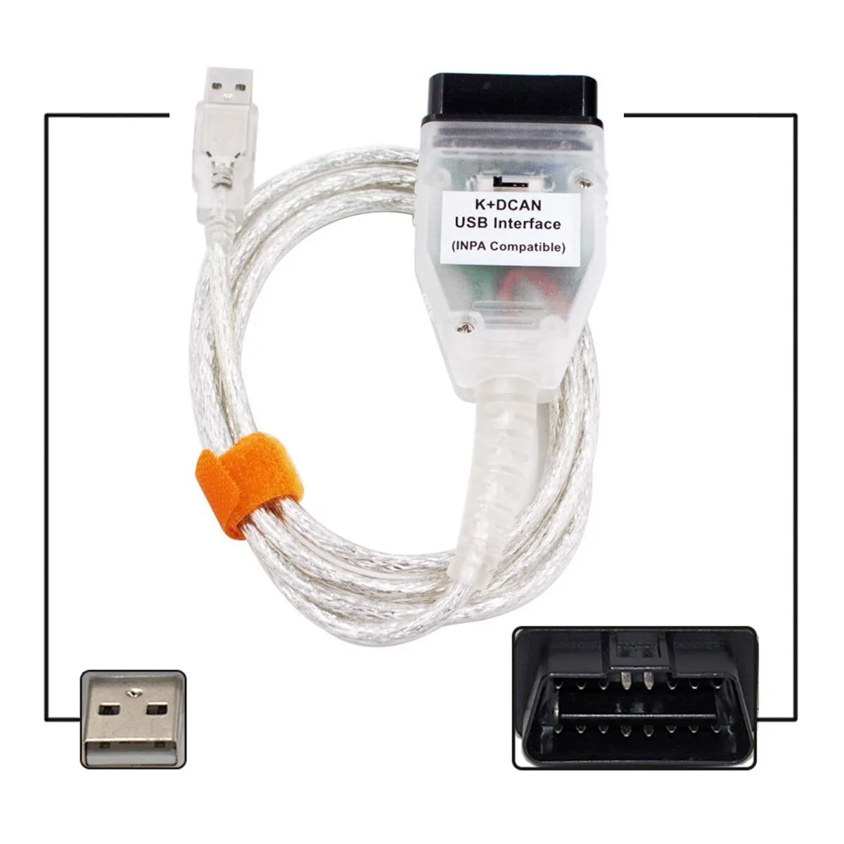 Car Diagnostic Connector Cable Tool For BMW K+CAN INPA K+DCAN FOR With Switch USB Interface FT232RL OBDII Diagnostic Scanner - view 4