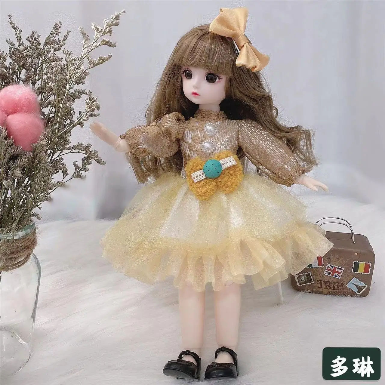 

30cm BJD doll and clothes 12 multiple removable joints 3D eyes doll girl dress up dolls for girls toys pullip