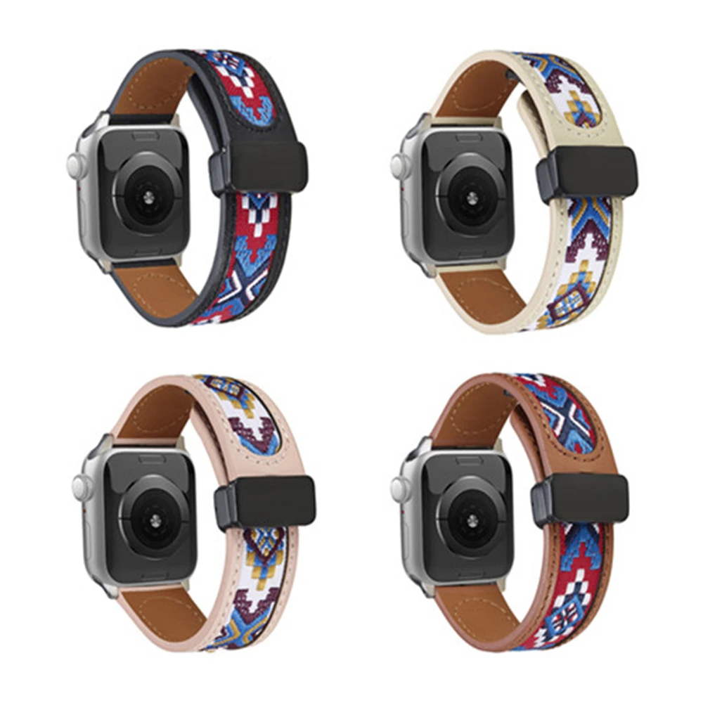 حزام من الجلد الطبيعي لساعة سامسونج غالاكسي 7 fe ، 20 ، جديد ، جيد التهوية ، مشبك مغناطيسي ، سوار معصم بديل ، الصيف