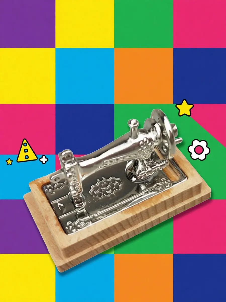Miniature Sewing Machine Wooden Decorative Craft Mini House Decoration Living Atmosphere Accessory Home Desktop Ornament