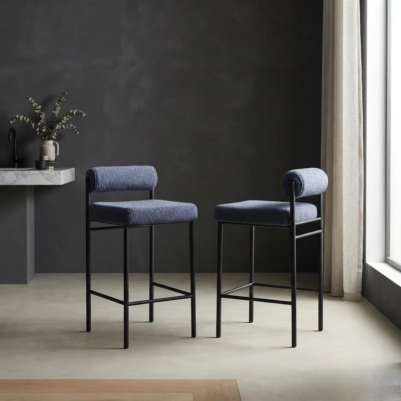 &Kitchen Island Counter Height Bar Chair with Backrest Modern Minimalist bar stool for Cafe Reception Desk Contemporary Stool