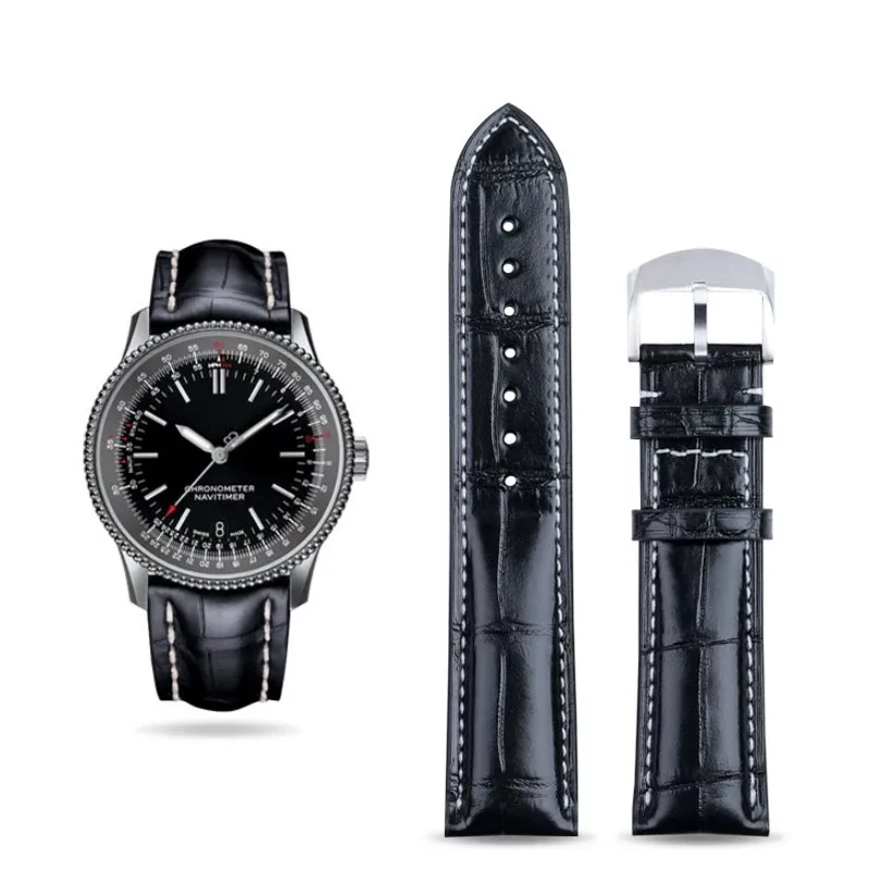 DLA Paska do zegarka Breitling Pasek z prawdziwej skóry