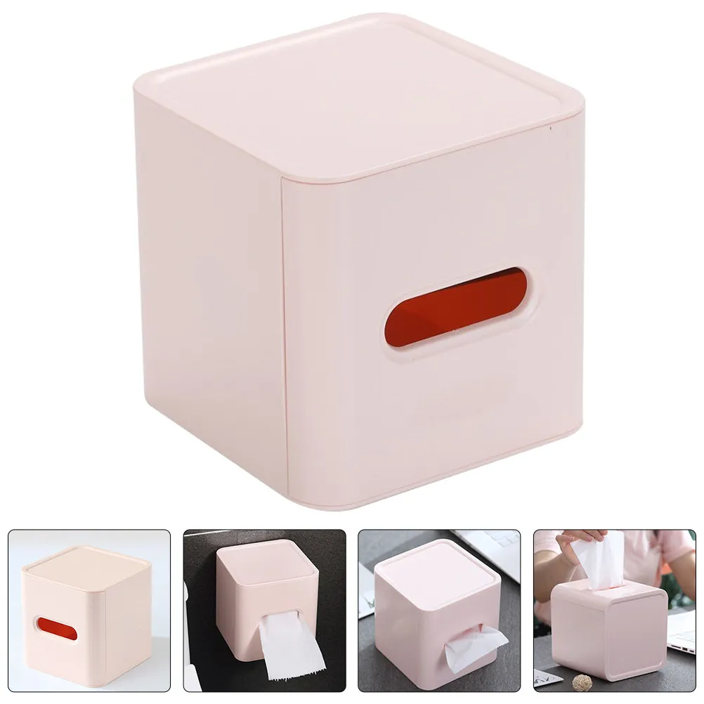 

2Pcs Plastic Tissue Cube Box for Roll Paper Simple Stylish Design Comfortable Touch No Burrs Easy Clean Bathroom Living Room