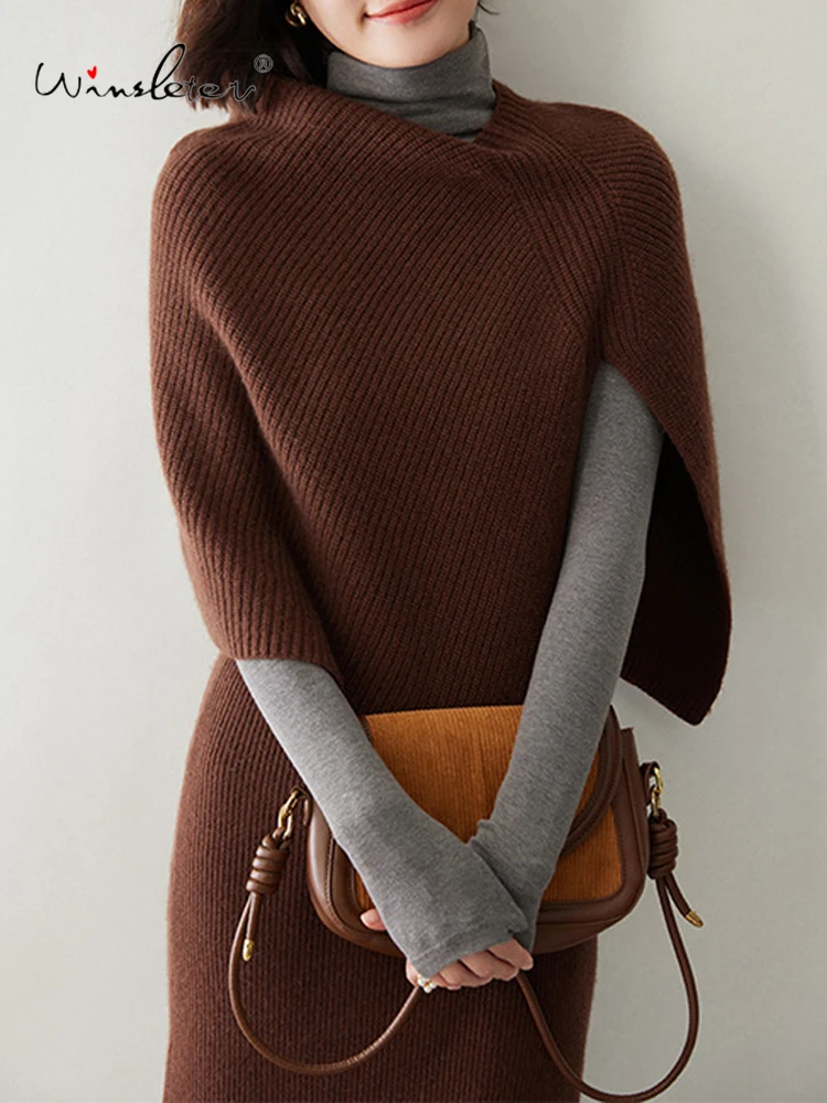 

Winsleter-Women 35%Cashmere 65%Wool Elegant Shawl, Thickened Warm, Fashion Versatile Knit Cloak Shawl, 2025 Autumn New A58715CC
