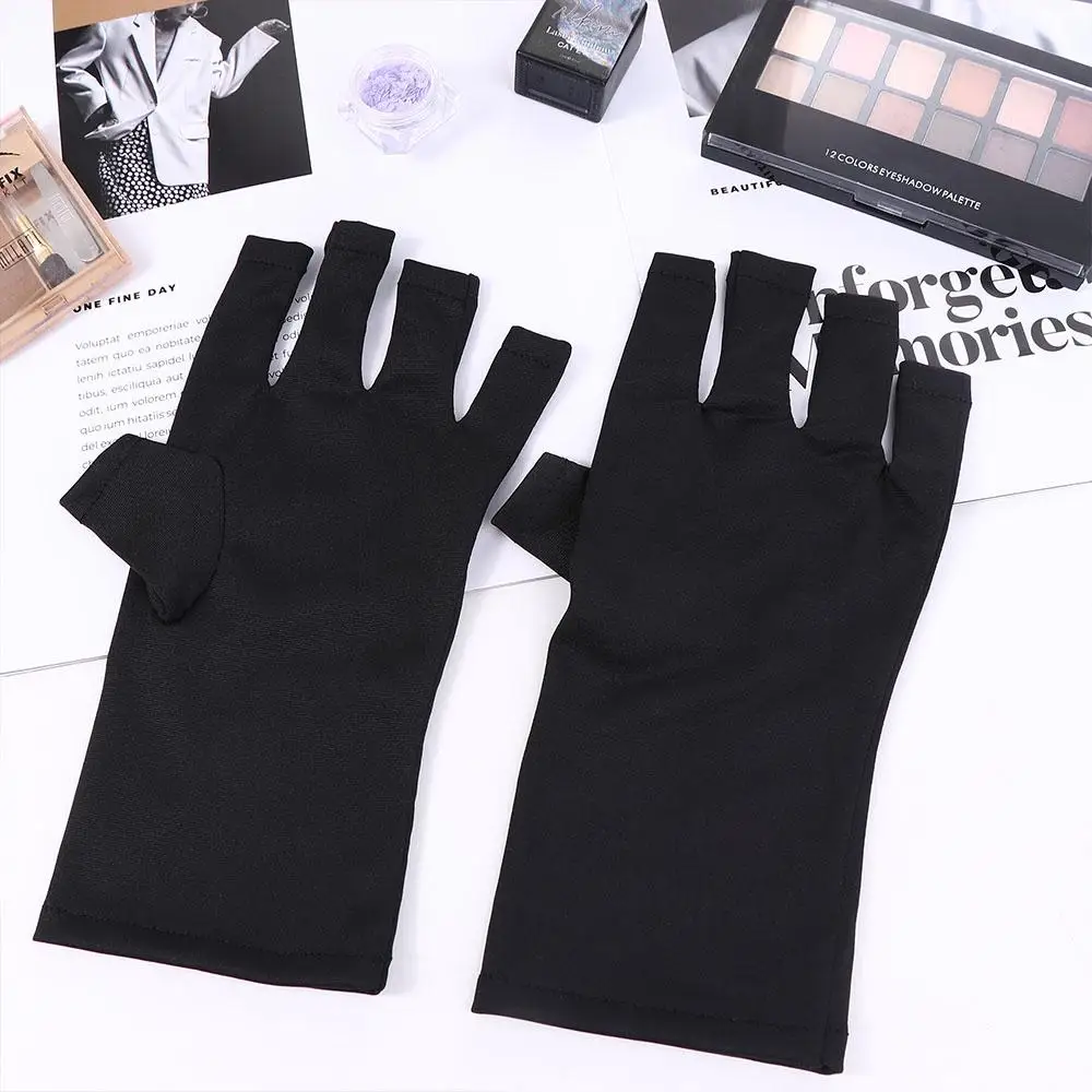 LED Lamp Nail Art Gel Nail Dryer Light Anti UV Radiation Gloves Fingerless Gloves Nail Art Tools UV Protection Gloves