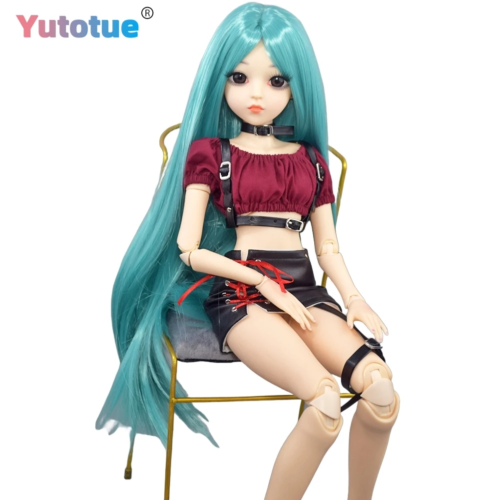 

YUTOTUE 60cm Height Girl Doll Large BJD Doll Toy 18 Joints Body with Fashion Clothes Straight Long Wigs Full Set