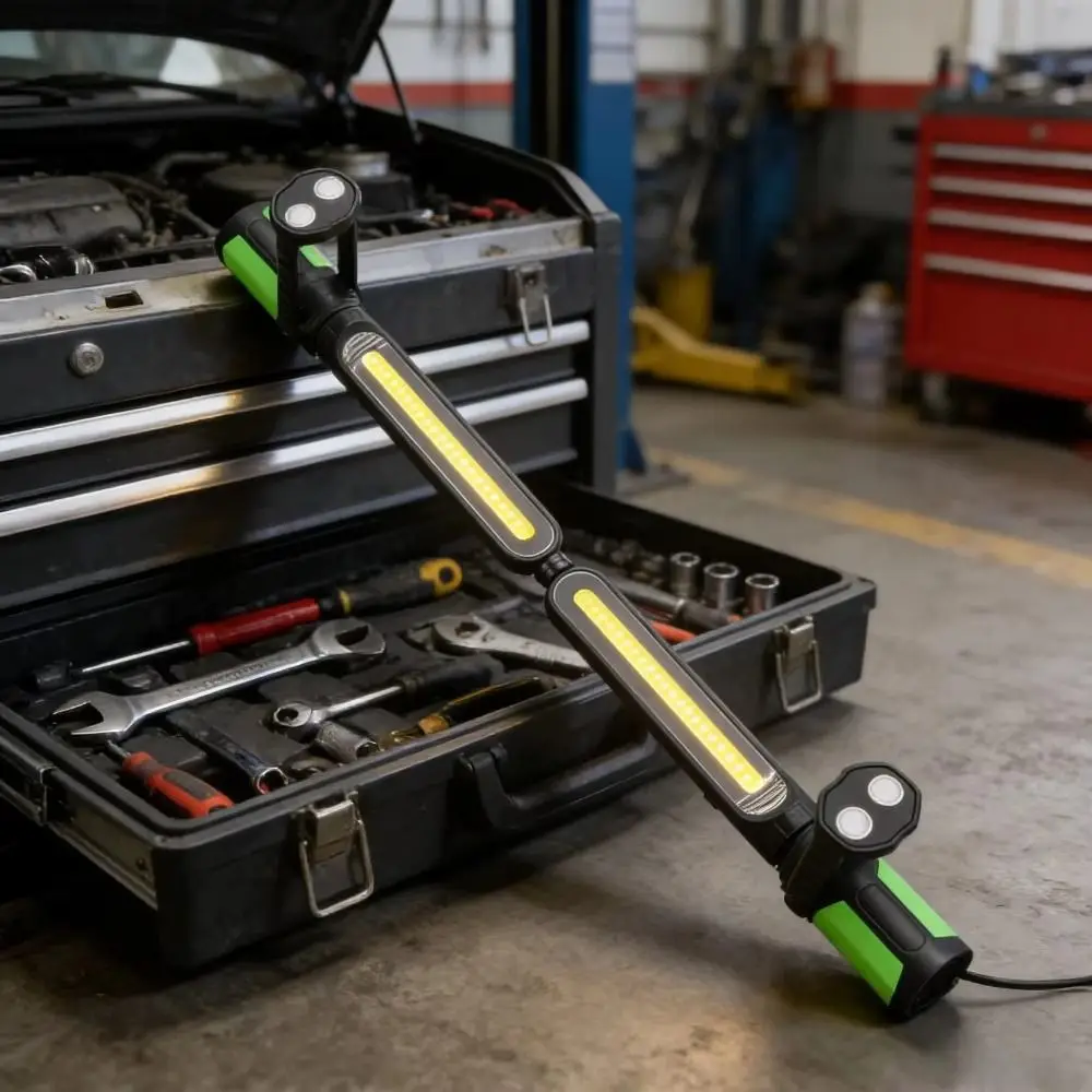 2400LM LED Mechanic LED Work Light 4400mAh Rechargeable Magnetic Base COB Charging Light Durable Rotary Folding