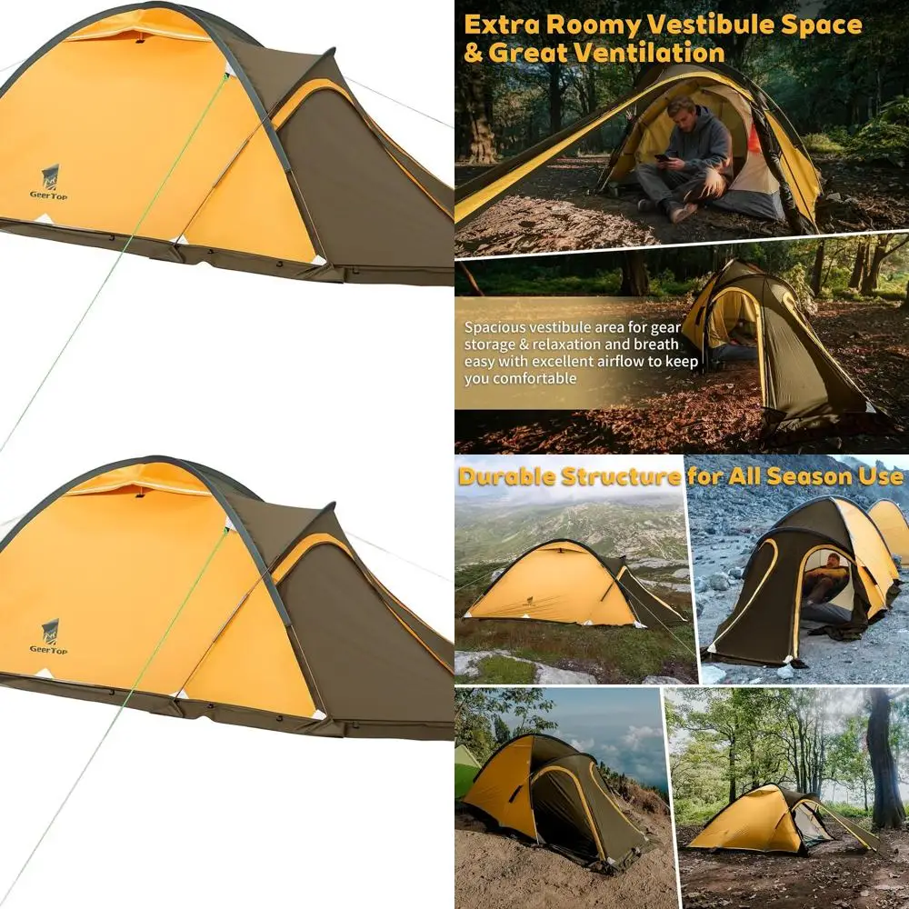 خيمة خفيفة الوزن بطبقة مزدوجة مقاومة للماء للتخييم والشخصين والمشي لمسافات طويلة في جميع أنحاء الطقس