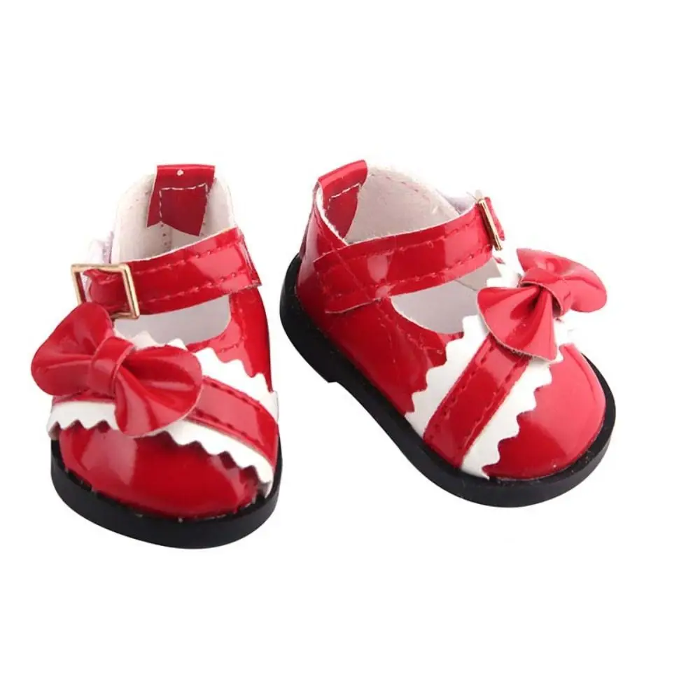 PU Leather PU Leather Bow Shoes Boots Shoes Doll Shoes Doll Leather Shoes Mini 5.5cm Doll Shoes Boots Body Dolls