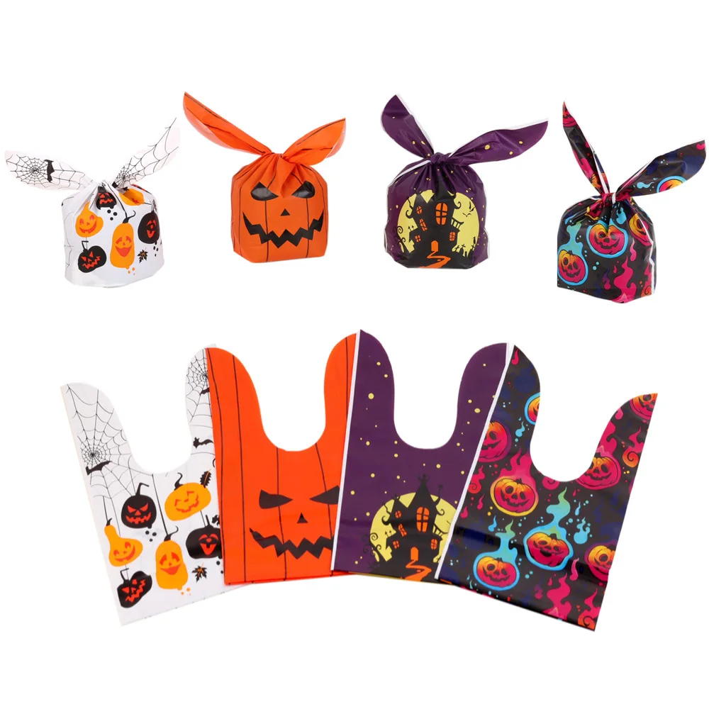 Bolsa de paquete de Halloween para niños, bolsa de dulces de calabaza, bolsa de regalo de Halloween, 50 piezas por lote