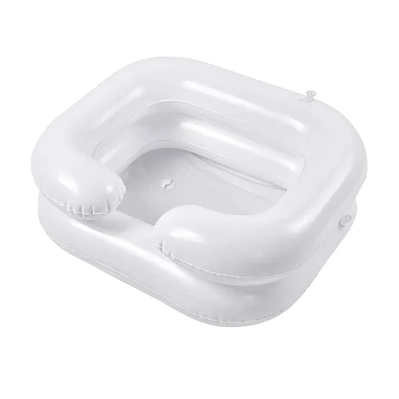 Portable Inflatable Shampoo Bowl Bed Hair Wash Bowl with Drain with Pillow Hair Washing Basin Washbasin Elderly Travel