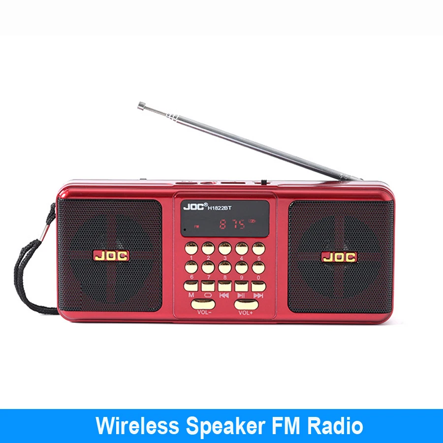 Portable Stereo FM Radio Wireless Speakers USB TF Card Player Rechargeable Bluetooth-compatible Speaker With FM Stereo Receiver