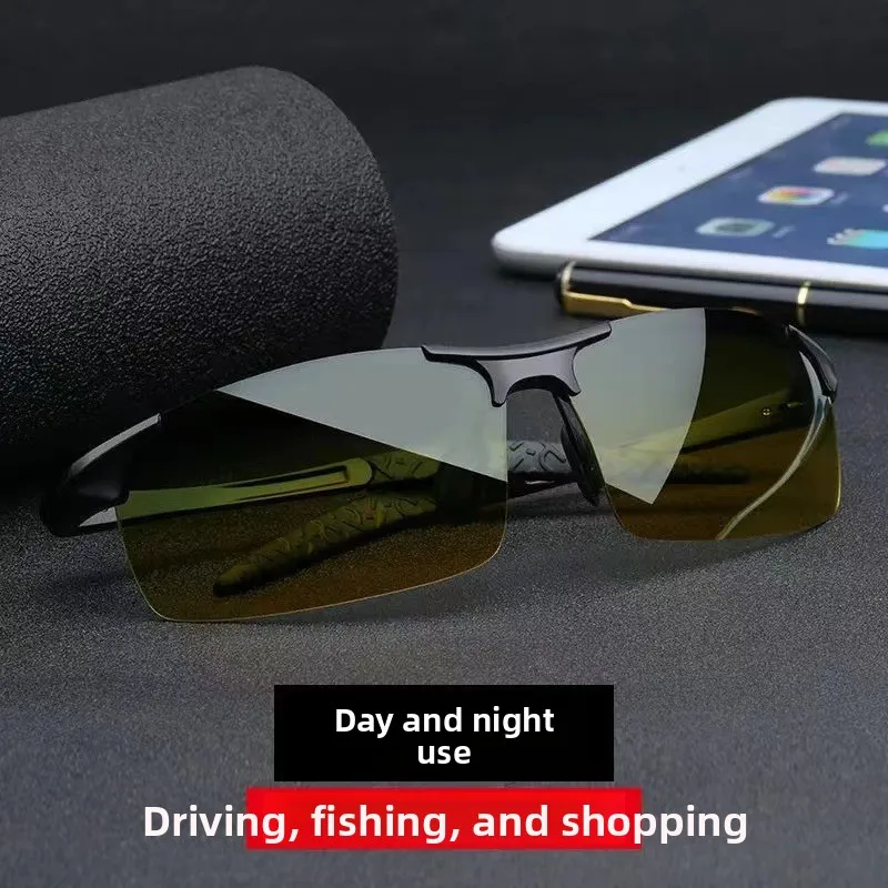 

Luxury Brand 2025 Aluminum Polarized Sunglasses Men's Day and Night Mirrors Men's Anti Glare Driving Sunglasses Small Gifts