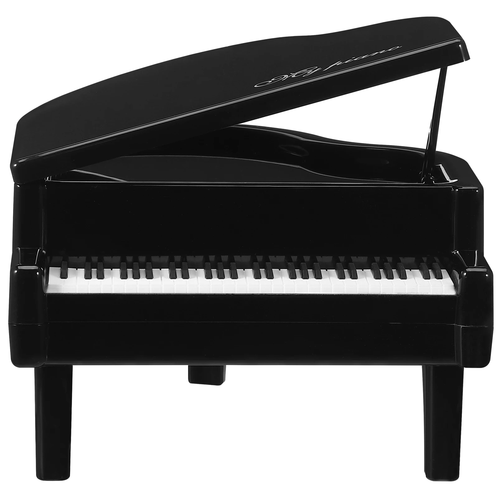 Czarne mini pianino ozdobne do dekoracji domu, na biurko, do projektowania wnętrz, instrument muzyczny, plastikowe pianino dekoracyjne.
