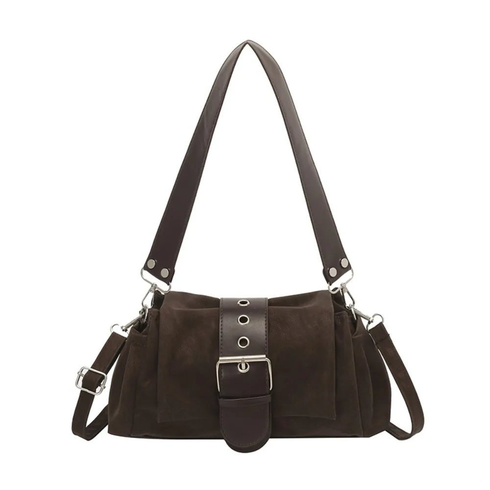 Cute Large Capacity Suede Shoulder Bag Solid Color Fashion Ladies Crossbody Bag Korean Style Handbag Hobo Bag Shopping