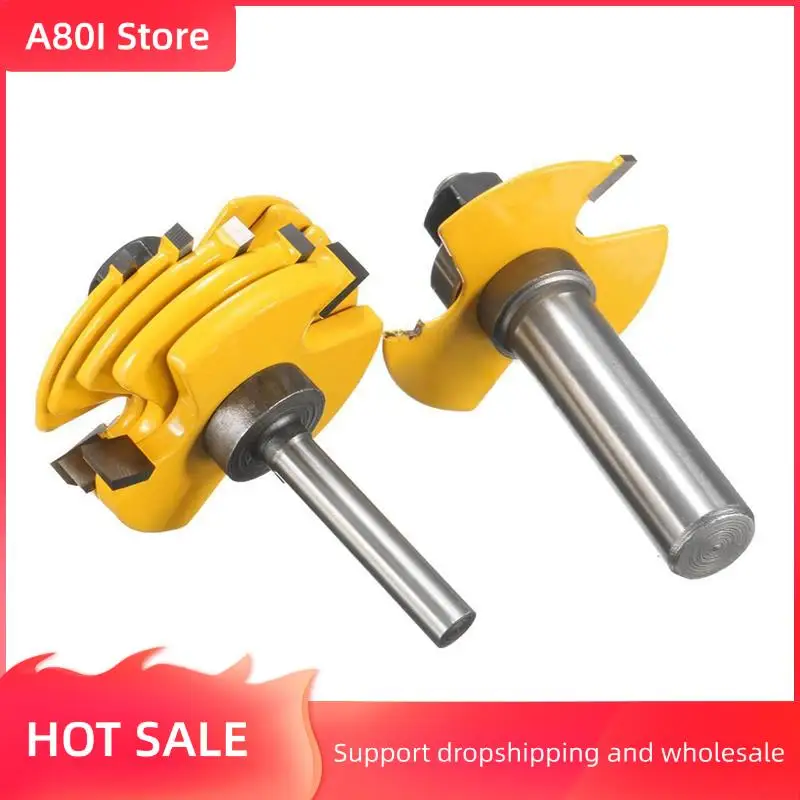 

A80I 4Pcs Slot Cutter 3 Wing Router Bit 1/2 &1/4 Inch Shank Adjustable Woodworking Tool