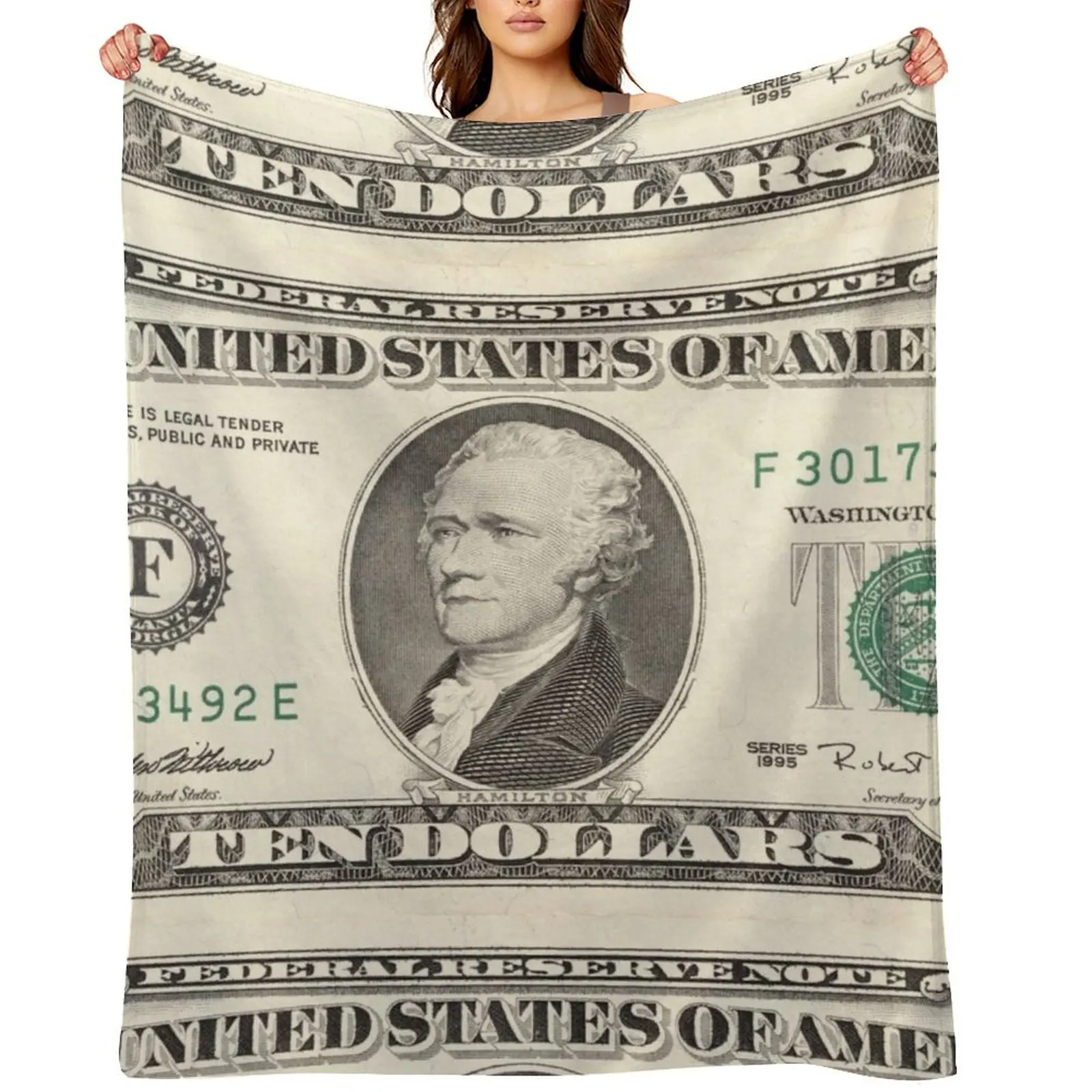 

United States ten-dollar bill - Alexander Hamilton Throw Blanket Cute halloween Decorative Sofas Thermal Blankets