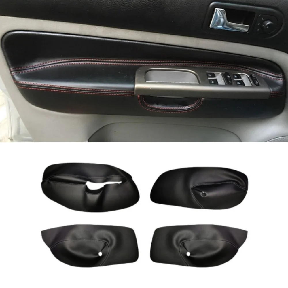 ONLY 4-Doors Leather Door Armrest Cover For VW Golf 4 MK4 Bora Jetta 1999-2005 Car Door Armrest Panel Skin Cover Accessories