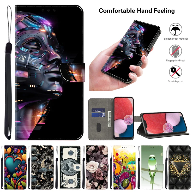 3D Magnetic Flip Leather Wallet Case For Samsung Galaxy A50 50S 30S A51 A52 52S A53 A54 A55 A70 70S A81 A91 M60S 80S 4G/5G Funda