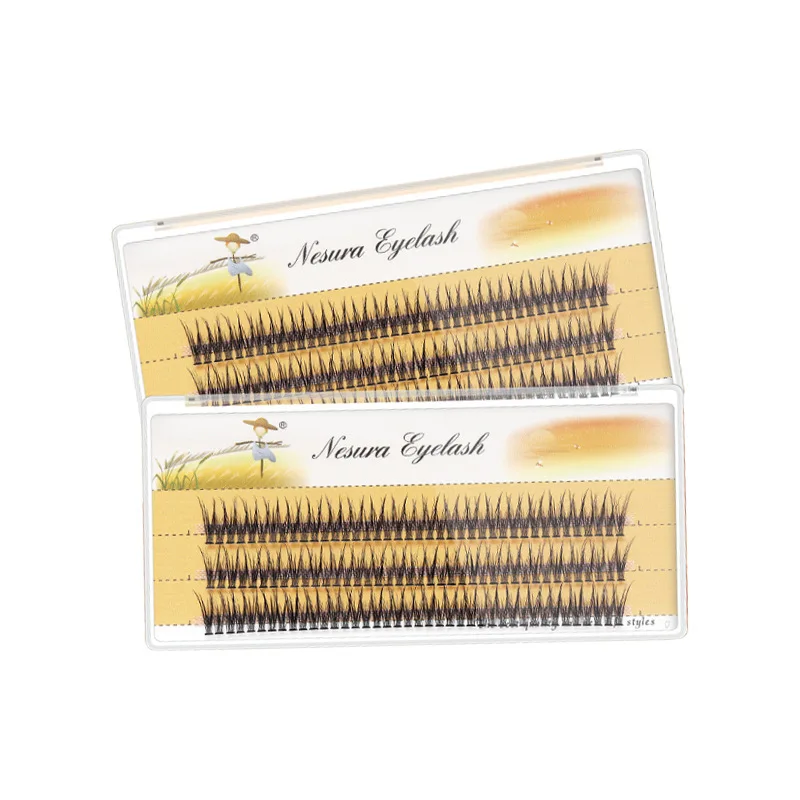 

Natural Slender Cross Simulation Thick Fish Tail Single Cluster Hair Soft Curly Swallow Tail False Eyelashes by Grafting World