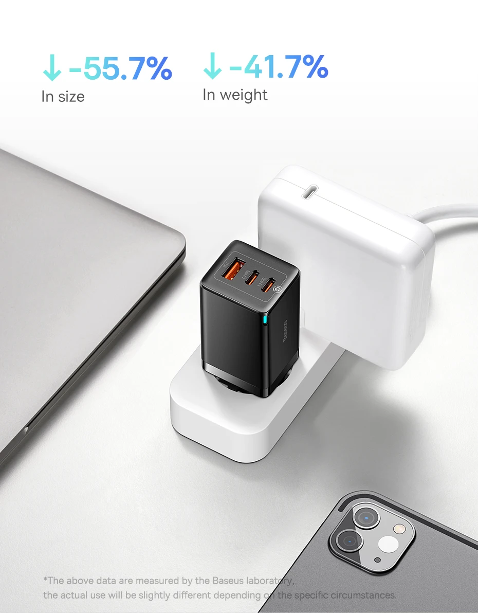 Baseus 65W GaN Charger Quick Charge Type C PD QC Charger USB Charger Portable Fast Charger For Laptop iPhone 17 16 15 14 13 Pro