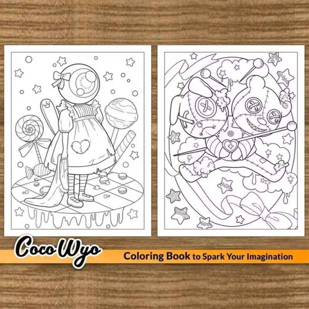 Spooky Cutie Coloring Book In Cozy Moments For Relaxation Educational Graffiti Painting Book Featuring Adorable Creepy Creatures