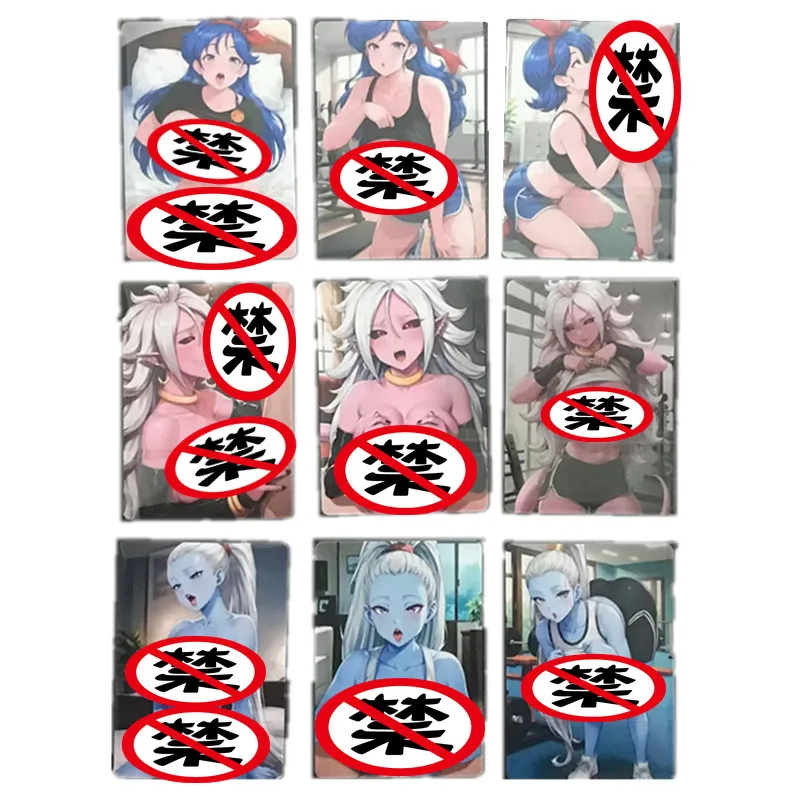 

9Pcs/set Anime Card Dragon Ball Super Android No. 21 Bulma Whis ACG Sexy Nude Card Super Saiyan Toy Gift Game Collection Card