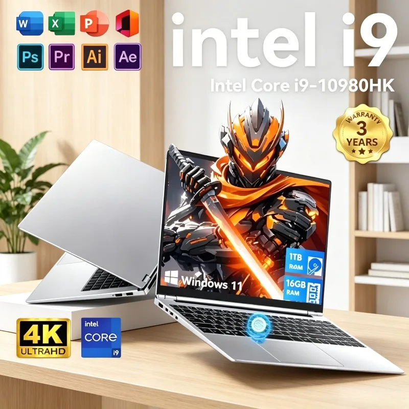 

【Brand+】Windows 11 Pro 15.6" Laptop Intel Core i9 10980HK 16GB RAM 2TB SSD Office Gamer Laptops Fingerprint UnIock Notebook PC