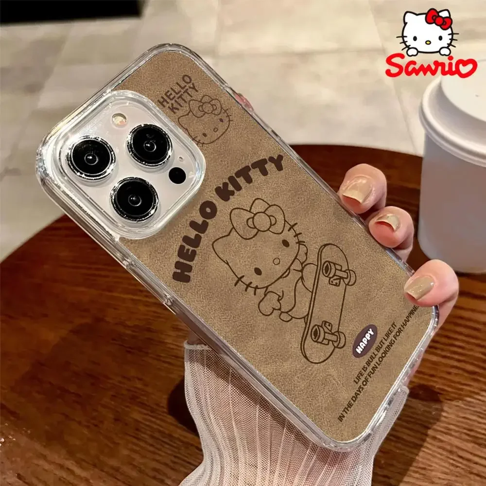 Sanrio Hellokitty Iphone Case Fall Prevention Iphone 16/15/14/13/12/11 Girl Iphone 16 Promax Case Hello Kitty Fashion Accessory