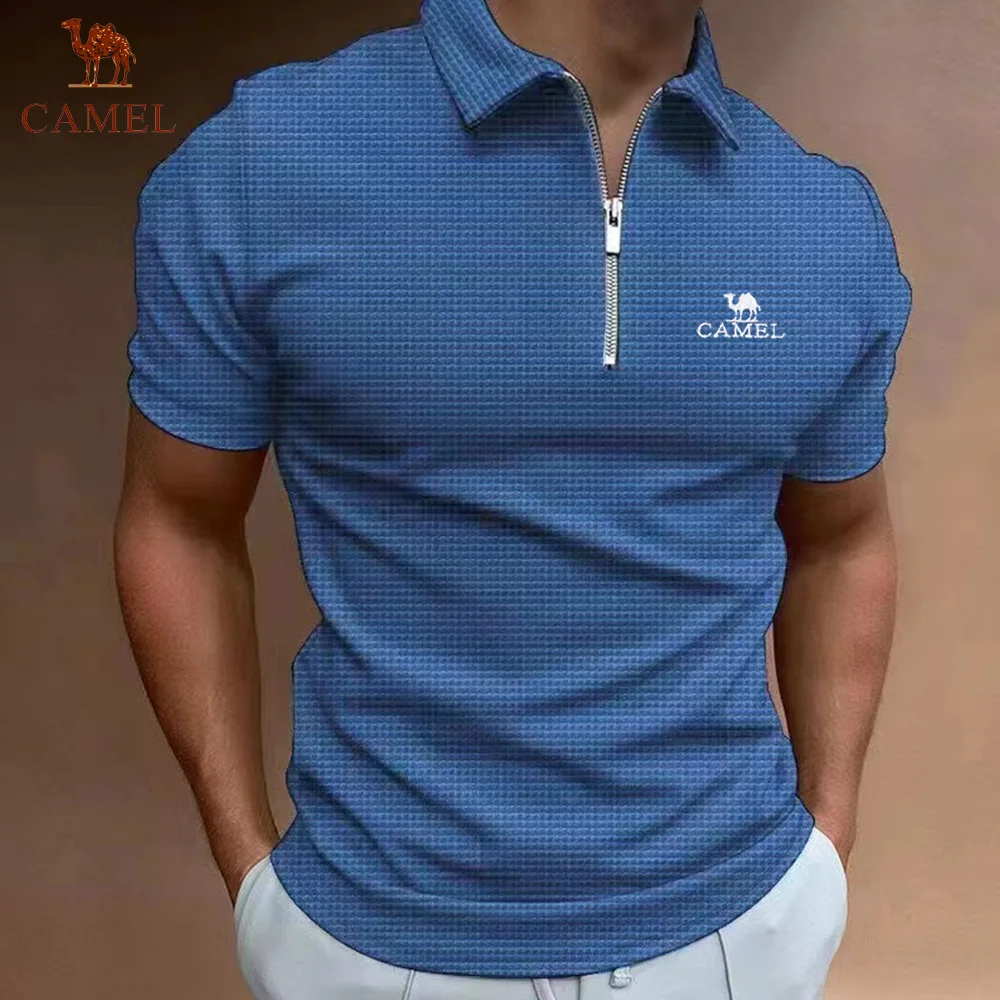 2024 High Quality Men's Cotton Camel Embroidered Polo Shirt Summer New Casual Polo Short Sleeve Neck T-shirt Top S-3XL