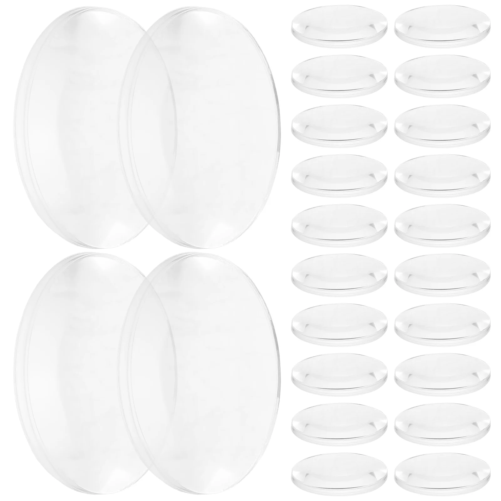 60 Pcs Lenses Physics for Laboratory Biconvex Round Science Teaching Tools Magnifying Glasses