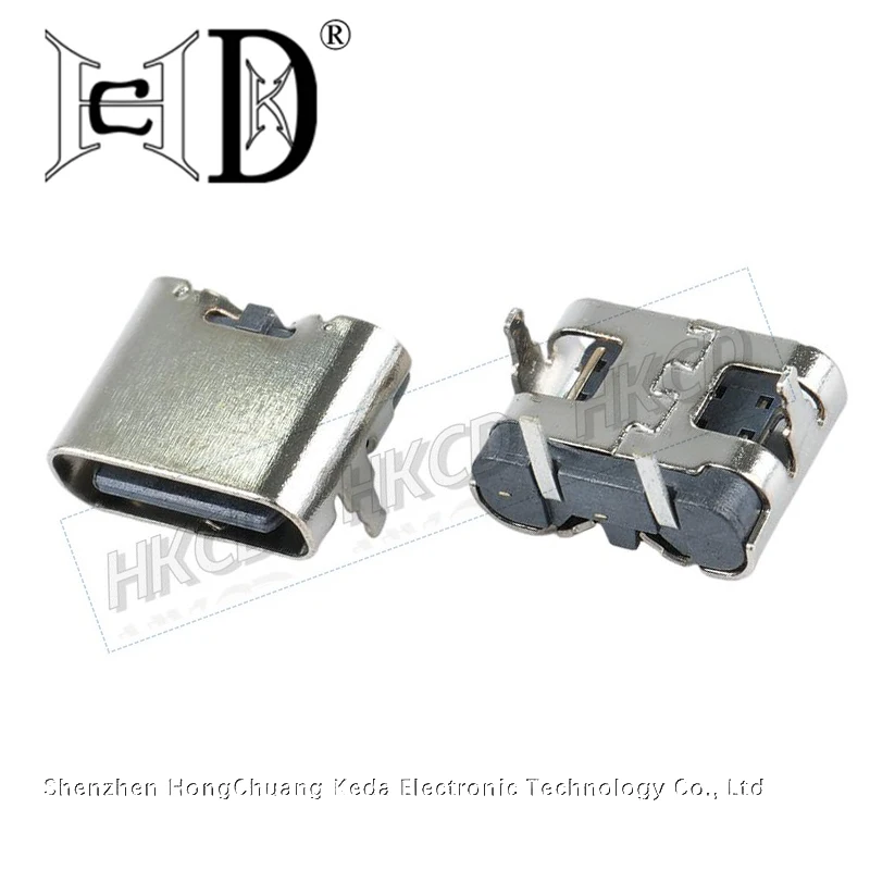 5Pcs 2 Pin USB 3.1 Type-C Female Jack Connector 90 Degrees Type C Jack Solder Adapter For Mobile Phone Charging Port