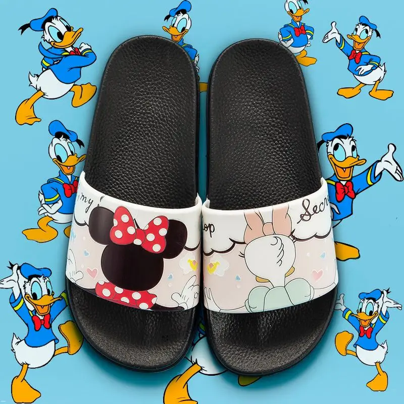 Cartoon Minnie mouse Daisy Donald Duck Slippers Women\'s Fashion Wear Household Bathroom Cute Net Red Girl Heart Slippers