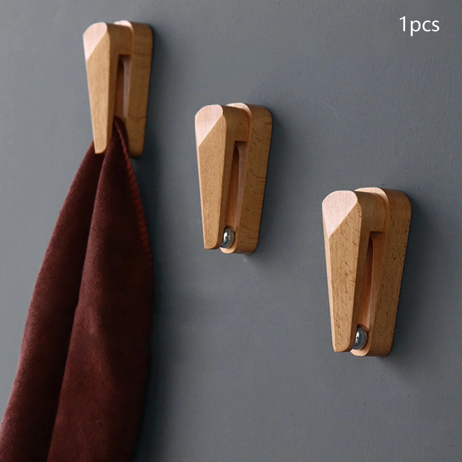 Self Adhesive Towel Hook Wall Mounted Towel Pegs Wood Towel Clips Towel Rack for Beach Towel Cupboards Dish Towel Blankets Dorm