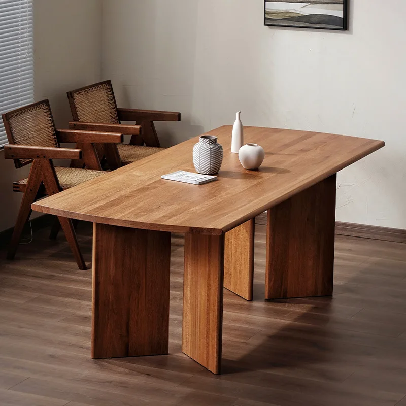 Solid wood dining table small apartment living room negotiation dining table restaurant leisure