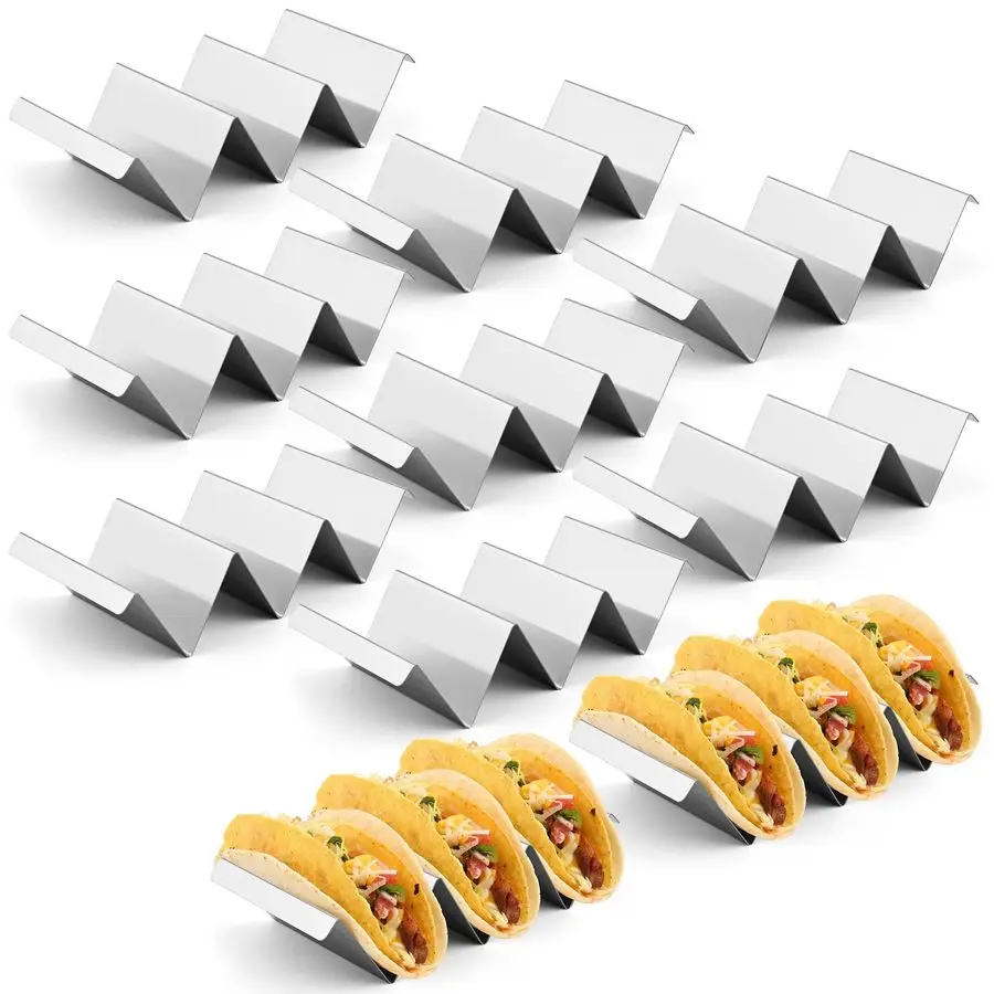 

Taco Holder, Stainless Steel Taco Holders Stand, Oven Grill Safe Taco Shell Holder Rack Tray With Handles, Fill Serve Rack Holds