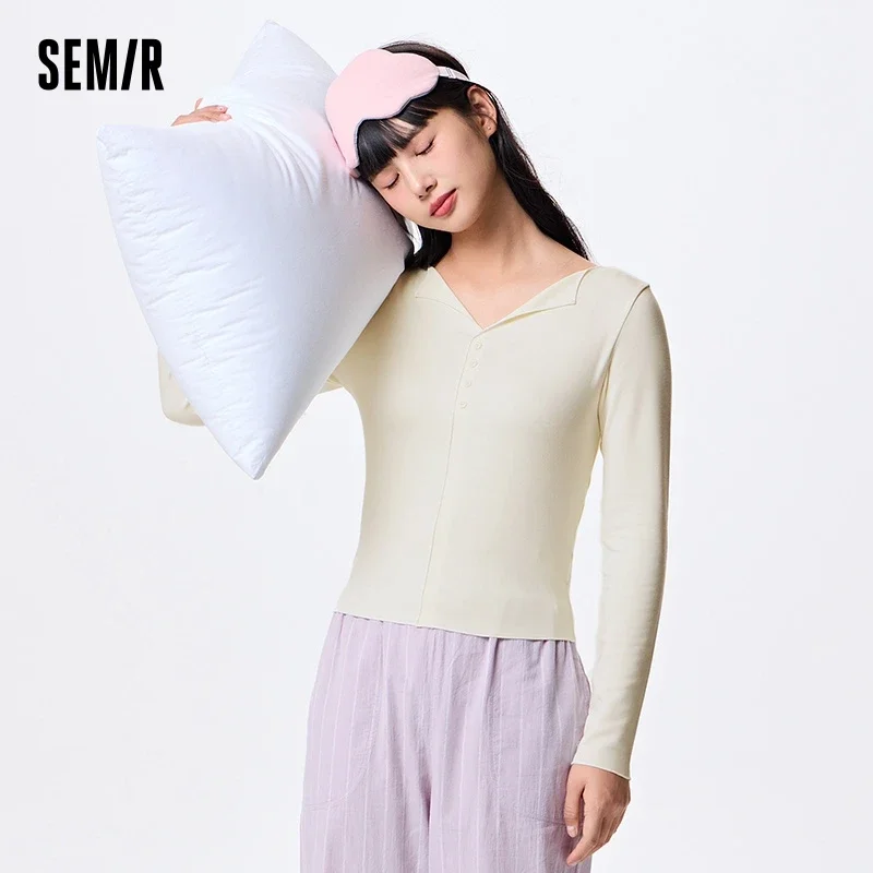 Semir-ناعم طبقة دافئة طبقة داخلية للنساء ، طية صدر مريحة ، أزياء ضئيلة