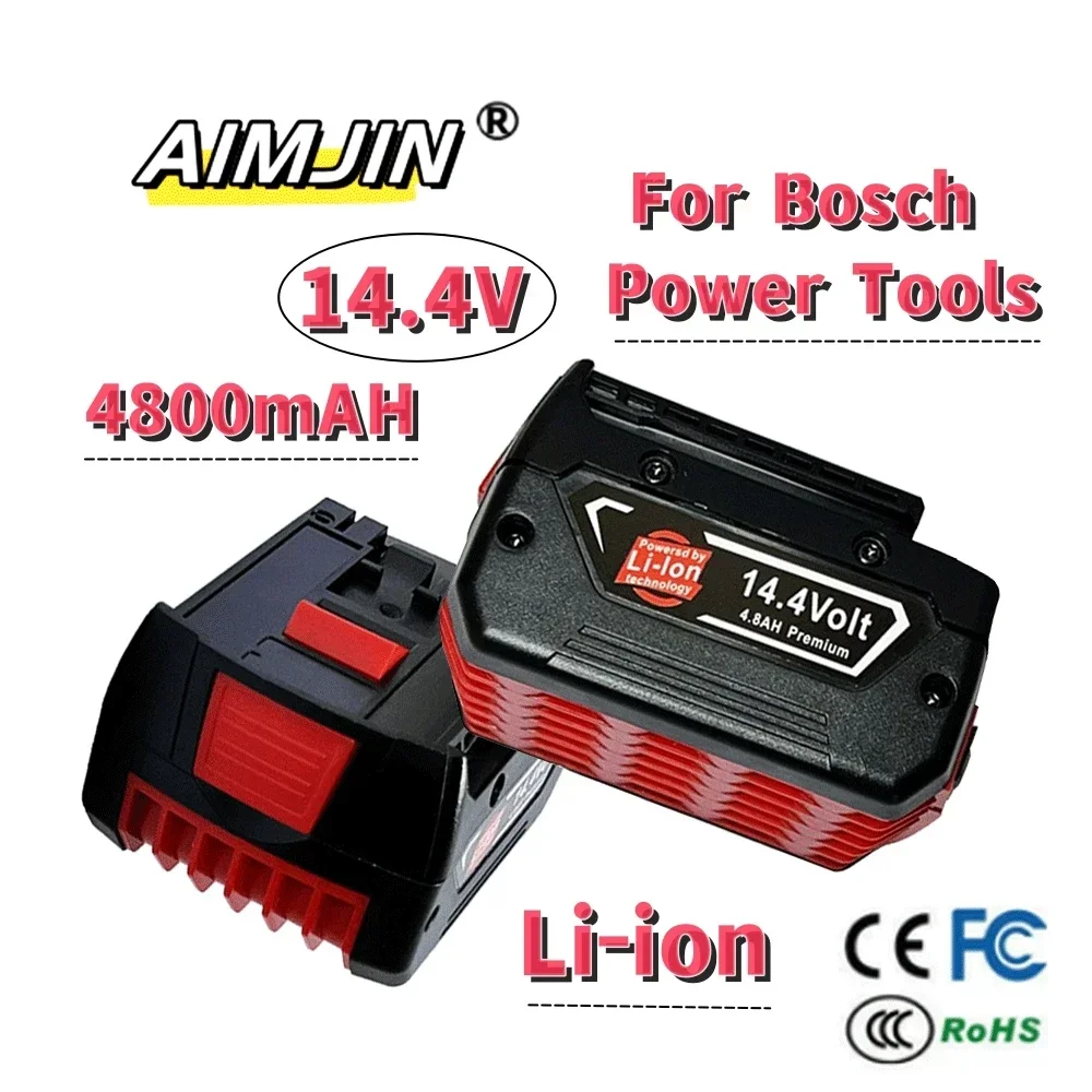 

14.4v 4.8ah For Bosch 14.4V BAT614 4800mAh Replace Li-ion Battery Pack Electric Drill Screwdriver BAT607