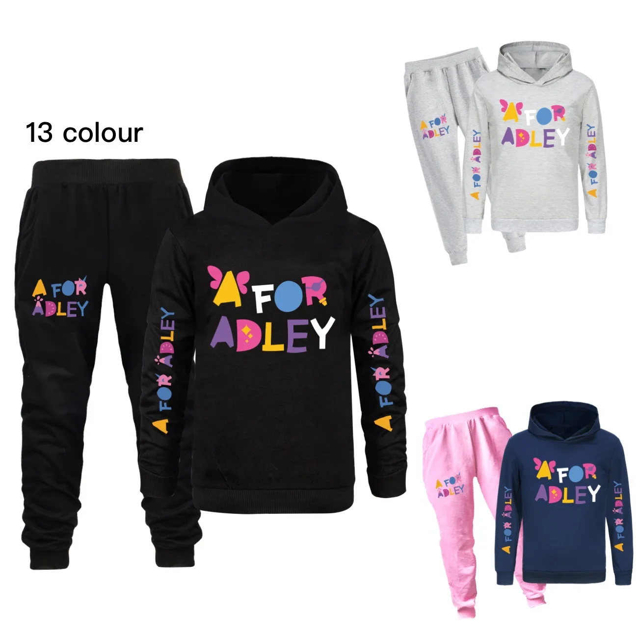 

A for Adley Hoodie Kids Cartoon Tracksuit Girls Hoody Sweatshirts Jogging Pants 2pcs Set Teenager Boys Sportsuit Children's Sets