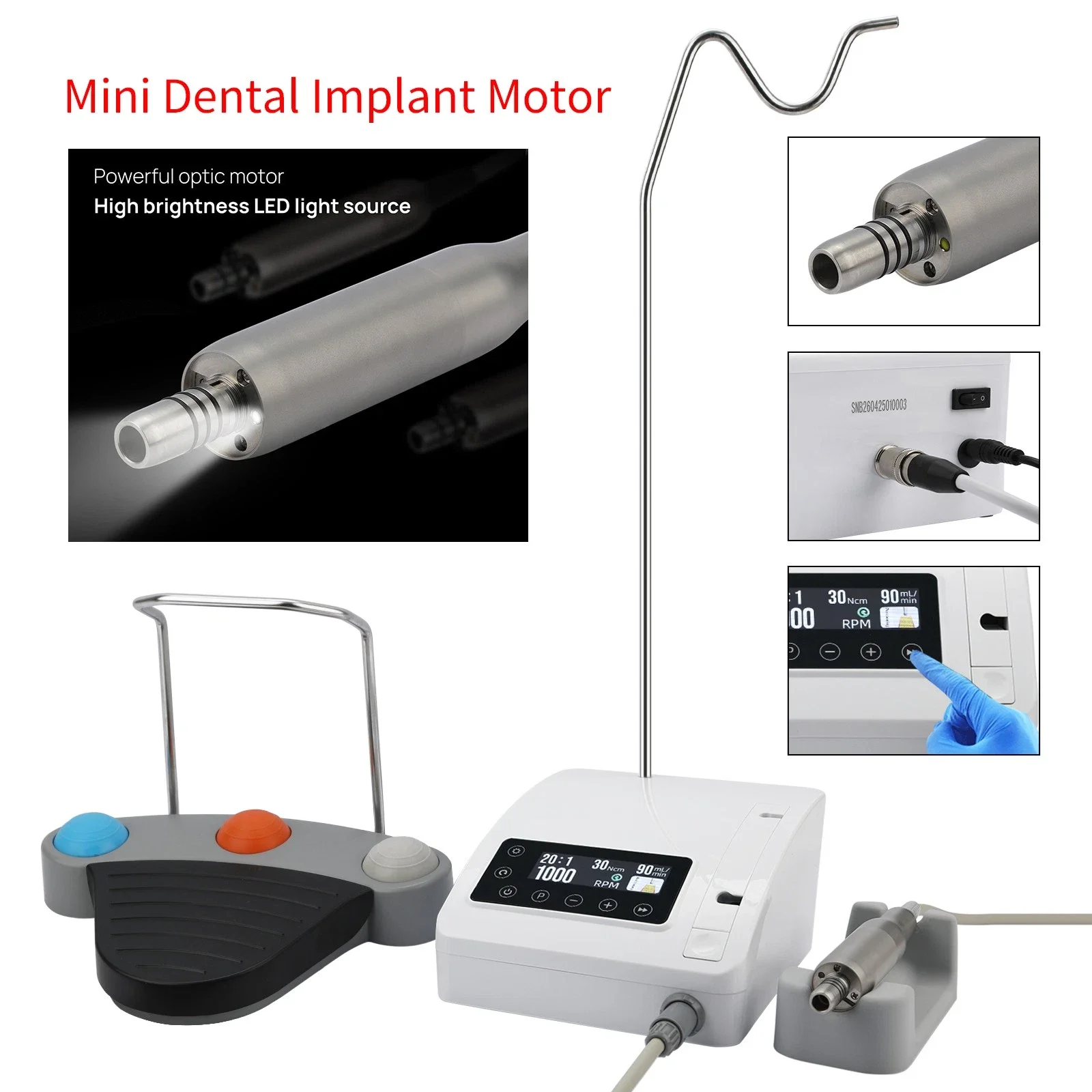 

Dental Mini Implant Surgical Brushless Motor LED Electric Motor with 8 Programs