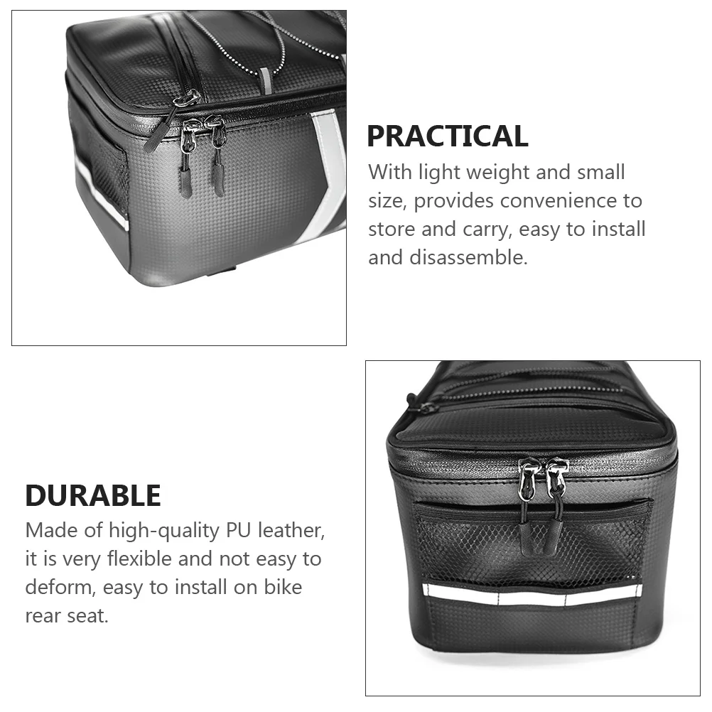 1Pcs Waterproof Tail Bag 9L Multi Functional PU Bike Trunk Bag Easy Install Rear Carrier for Bicycle Motorcycle Ride