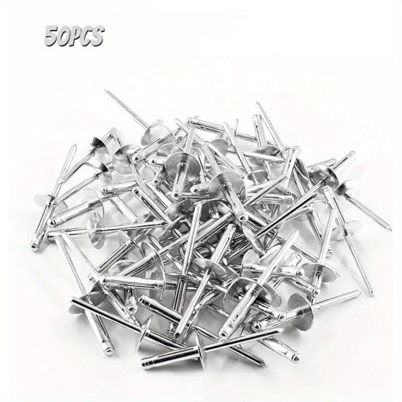 50pcs Aluminium Trifold Blind Rivets Soft Material Bulb Blind Rivet Structural Blind Rivet Car Inner Decoration DIY Dia 1/4\