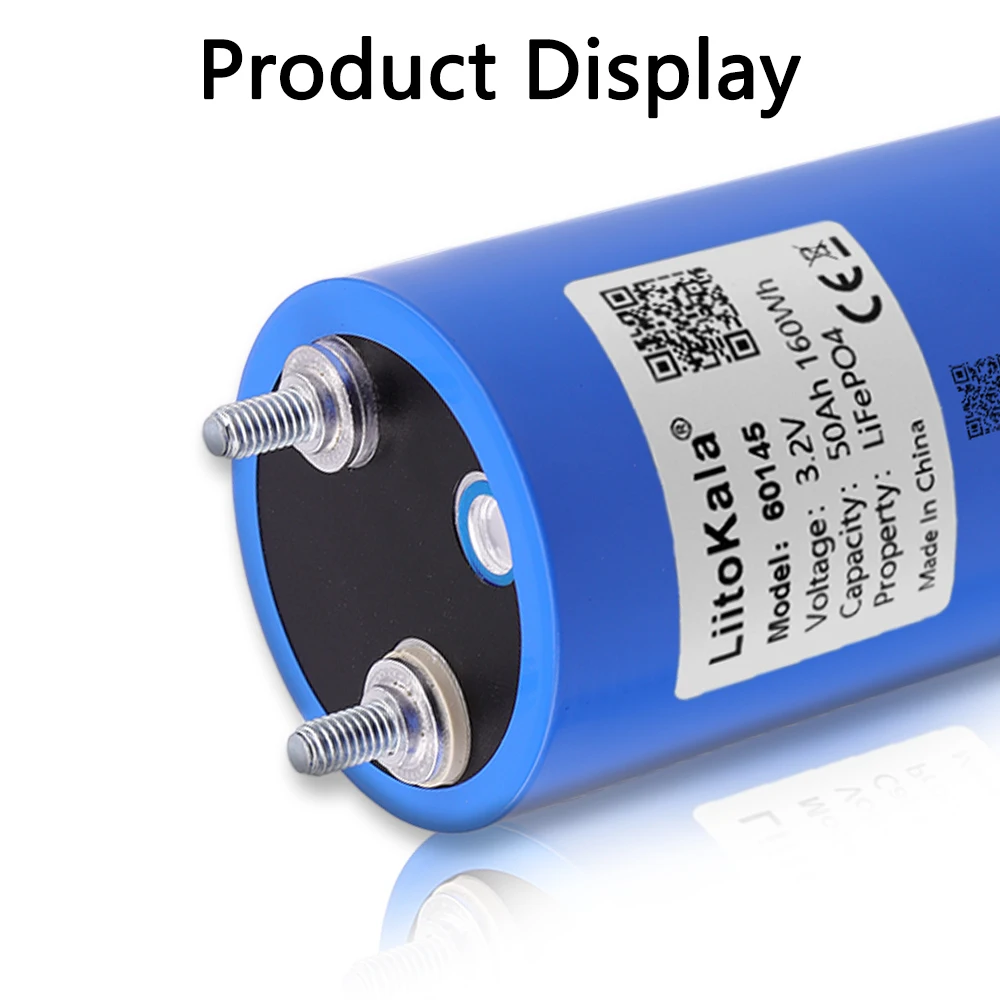 Liitokala 3.2V 50Ah LiFePO4 Battery 60145 Lithium iron phosphate for 12V 24V Off Grid Solar Energy Car Golf Cart Camping Trip