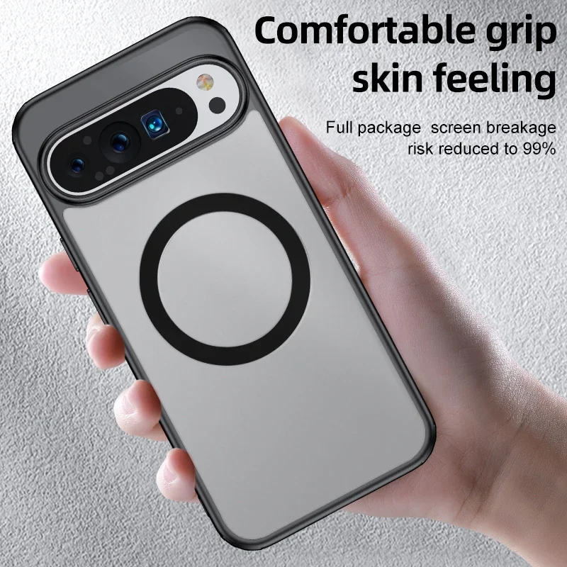 

For Google Pixel 9 Pro XL 8 7 Pro 8a 7a Case Airbags Shockproof Magnetic Wireless Charging Cover Rugged Protective Armor Cases