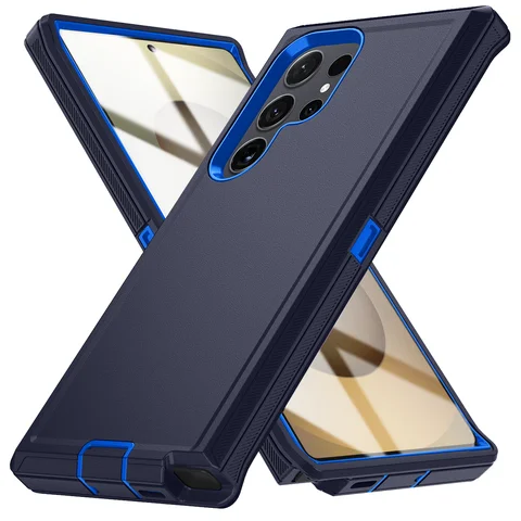 Armadura militar casos de telefone à prova de choque para samsung s25 ultra s24 plus s23 fe s22 s21 s20 s24 ultra duro pc + tpu suporte capa traseira