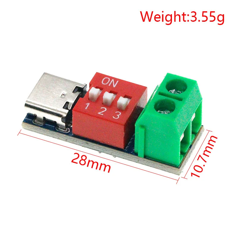 2PCS/5PCS USB-C PD Trigger Board Module PD/QC Decoy Fast Charge USB Type-c to 12v High Speed Charger Power Delivery Boost