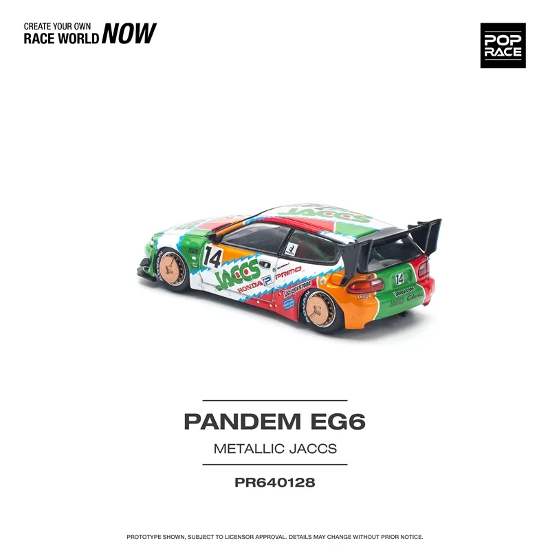 **Pre-order **Xcartoys x POP RACE 1:64 Pandem Civic EG6 Mk5 Rocket Bunny JACCS Model Car