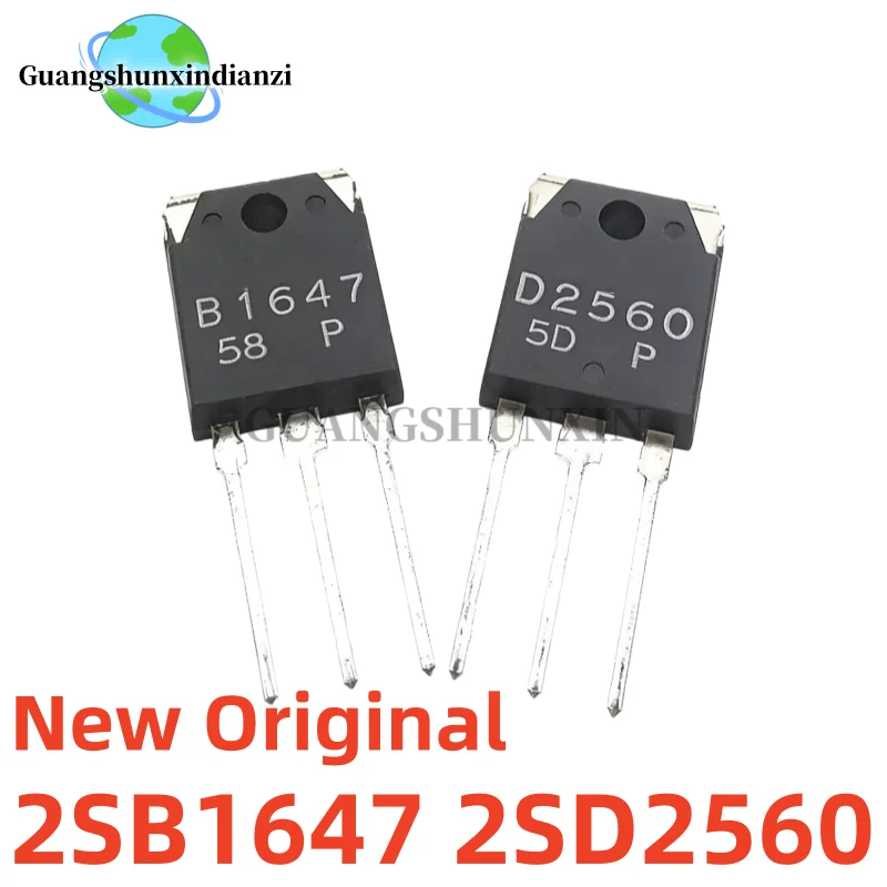 5pairs/5pcs Brand New Original 2SB1647 2SD2560 B1647 D2560 TO -3P Audio power matching tube Best Quality In Stock